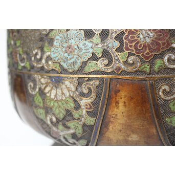 乾隆意 宣徳銅七宝瓶掛　M447 