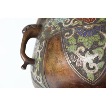 乾隆意 宣徳銅七宝瓶掛　M447 