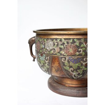 乾隆意 宣徳銅七宝瓶掛　M447 