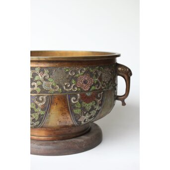 乾隆意 宣徳銅七宝瓶掛　M447 