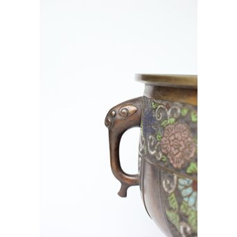 乾隆意 宣徳銅七宝瓶掛　M447 