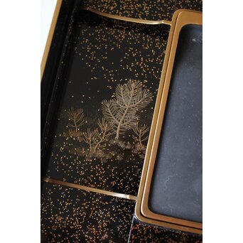 吉祥図 蒔絵硯箱　Q373 