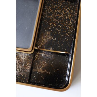 吉祥図 蒔絵硯箱　Q373 