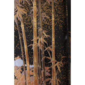 吉祥図 蒔絵硯箱　Q373 