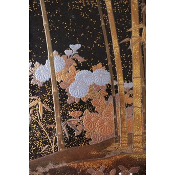 吉祥図 蒔絵硯箱　Q373 