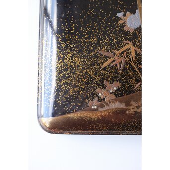 吉祥図 蒔絵硯箱　Q373 