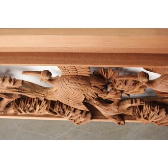 一峯作 鶴松木彫欄間　R0454 