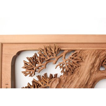 一峯作 鶴松木彫欄間　R0454 