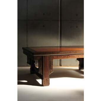 鉄刀木 指物文机 盆栽卓　X575 