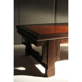 鉄刀木 指物文机 盆栽卓　X575 