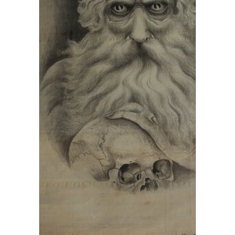 五十川 訊堂 画賛 HIPPOCRATES ヒポクラテス像 絹本軸装　Z573 