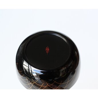 鈴谷鐡五郎 秋草に虫 蒔絵棗　Q374 