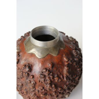 寿久銘 瓢錫茶壺 錫建水　M449 