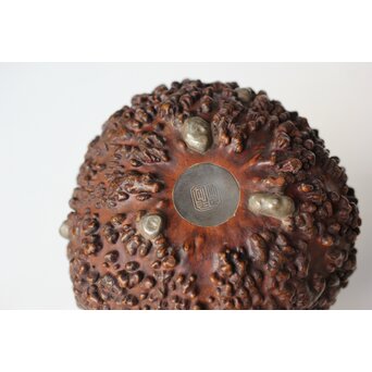 寿久銘 瓢錫茶壺 錫建水　M449 