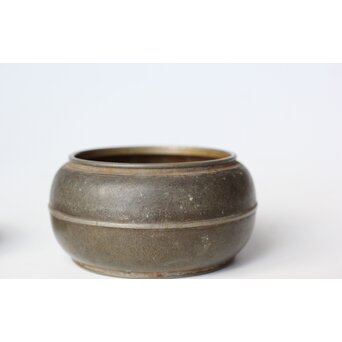 寿久銘 瓢錫茶壺 錫建水　M449 