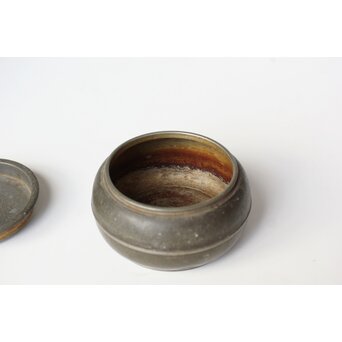 寿久銘 瓢錫茶壺 錫建水　M449 