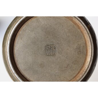 寿久銘 瓢錫茶壺 錫建水　M449 