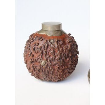 寿久銘 瓢錫茶壺 錫建水　M449 