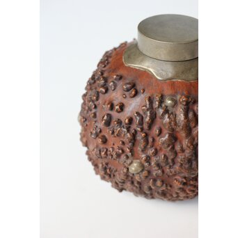 寿久銘 瓢錫茶壺 錫建水　M449 