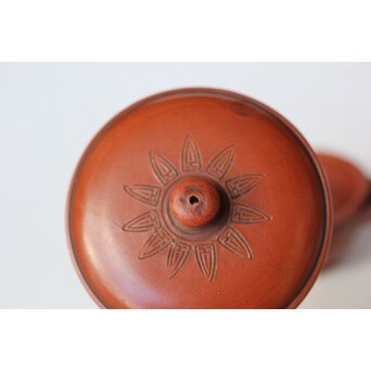 片岡二光 常滑焼 後手朱泥急須　P517 