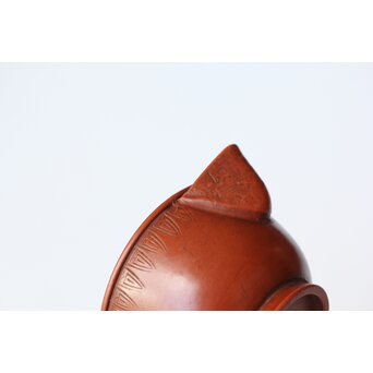 片岡二光 常滑焼 後手朱泥急須　P517 