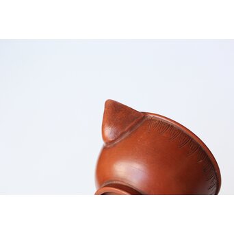 片岡二光 常滑焼 後手朱泥急須　P517 