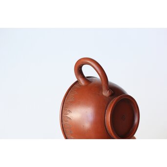 片岡二光 常滑焼 後手朱泥急須　P517 