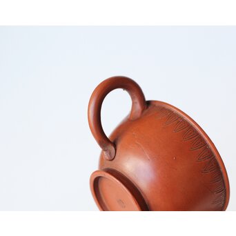 片岡二光 常滑焼 後手朱泥急須　P517 