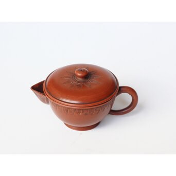 片岡二光 常滑焼 後手朱泥急須　P517 