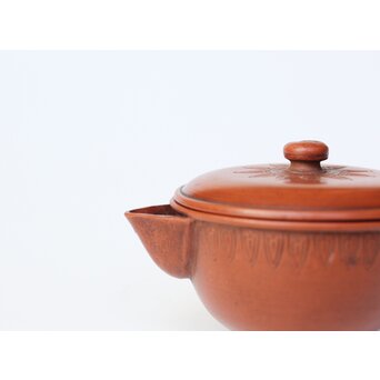 片岡二光 常滑焼 後手朱泥急須　P517 