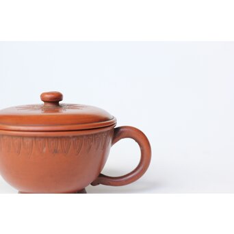 片岡二光 常滑焼 後手朱泥急須　P517 