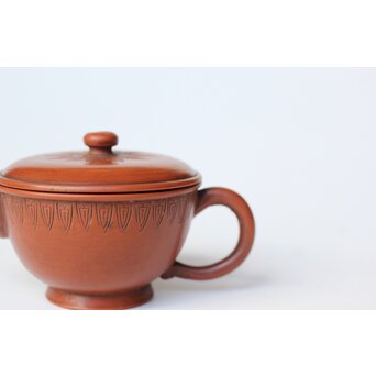 片岡二光 常滑焼 後手朱泥急須　P517 