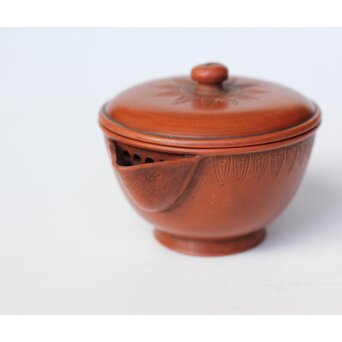 片岡二光 常滑焼 後手朱泥急須　P517 