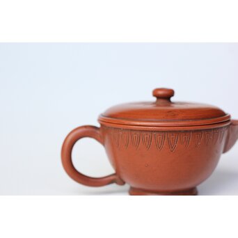 片岡二光 常滑焼 後手朱泥急須　P517 