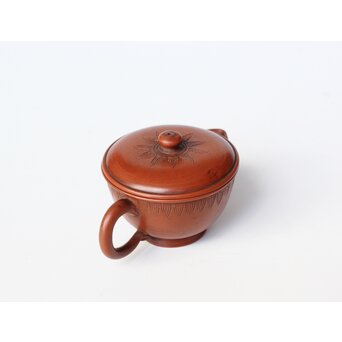 片岡二光 常滑焼 後手朱泥急須　P517 