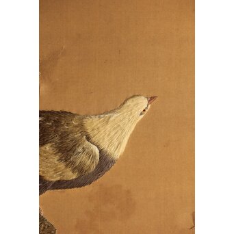 高島屋刺繍 稀少タグ付 花鳥刺繍衝立　U368 