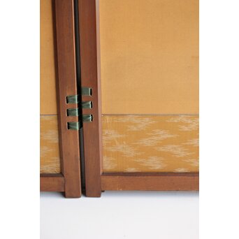 高島屋刺繍 稀少タグ付 花鳥刺繍衝立　U368 