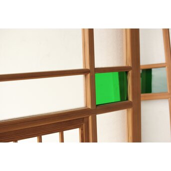 色ガラスと障子の建具 4枚1組　GD0267Y 