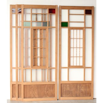 色ガラスと障子の建具 4枚1組　GD0267Y