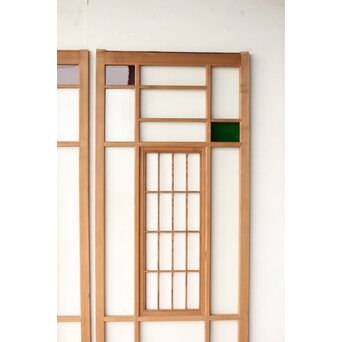 色ガラスと障子の建具 4枚1組　GD0267Y 