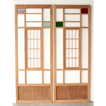 色ガラスと障子の建具 4枚1組　GD0267Y CD　表