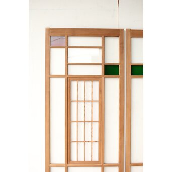 色ガラスと障子の建具 4枚1組　GD0267Y 