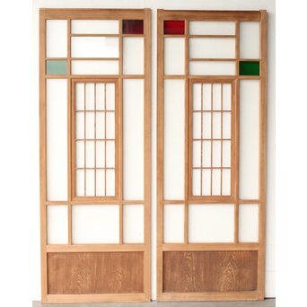 色ガラスと障子の建具 4枚1組　GD0267Y CD　ウラ