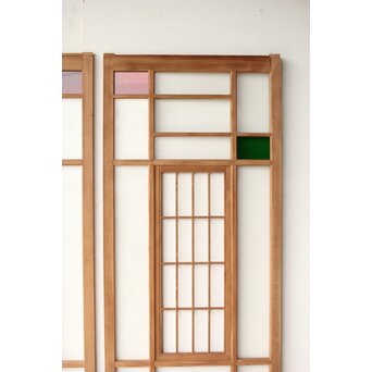 色ガラスと障子の建具 4枚1組　GD0267Y 