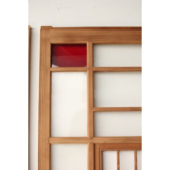 色ガラスと障子の建具 4枚1組　GD0267Y 