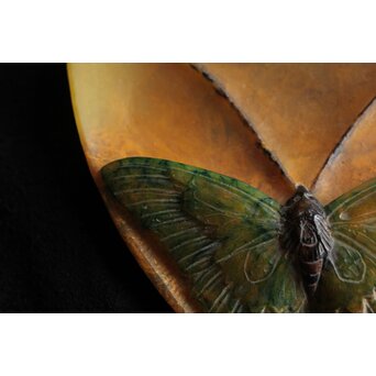 Almeric Walter ワルターガラス 蝶文トレイ　Y057 