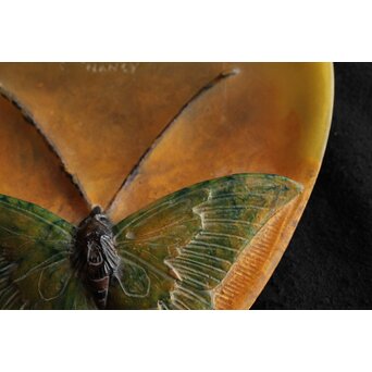 Almeric Walter ワルターガラス 蝶文トレイ　Y057 