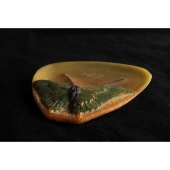 Almeric Walter ワルターガラス 蝶文トレイ　Y057 