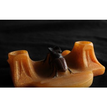 Almeric Walter ワルターガラス 鍬形文インクトレイ　Y058 