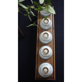 倣古染付 卍染付煎茶碗5客　P521 